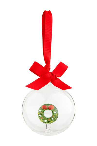 Wreath Handblown Glass Ornament