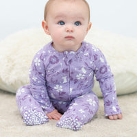 Mushroom Floral Zipper Footie