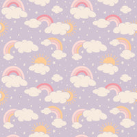 Lavender Rainbows and Clouds Zipper Footie