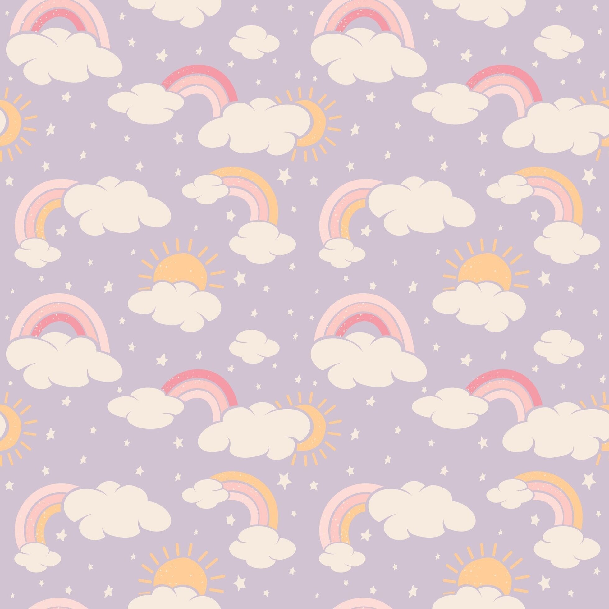 Lavender Rainbows and Clouds Zipper Footie