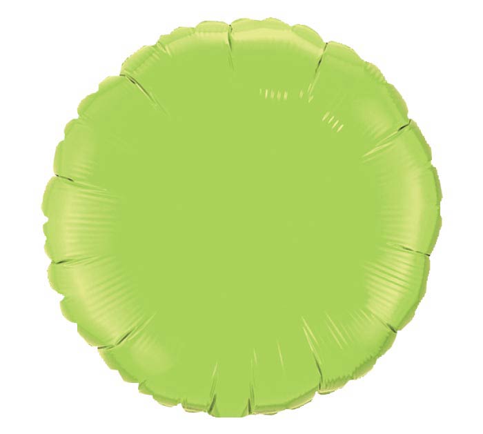 18" Round Solid Lime Green Foil Balloon