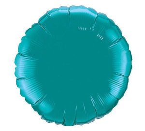 Globo metálico redondo sólido de 18" en color verde azulado