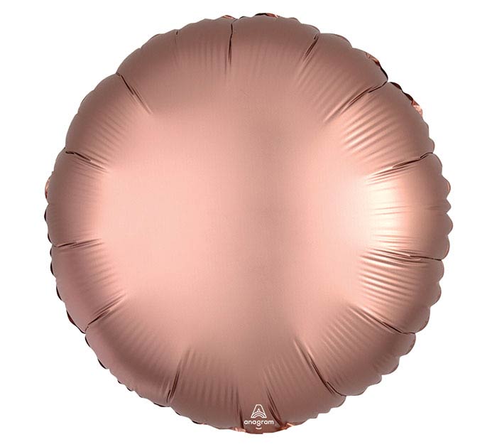 Globo redondo de aluminio satinado de cobre rosa de 17"