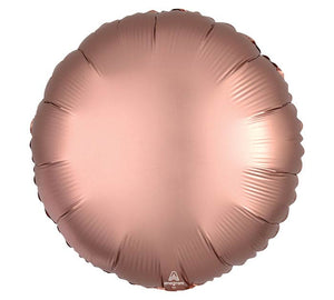 17" Round Rose Copper Satin Foil Balloon