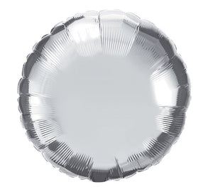 18" Round Solid Silver Foil Balloon
