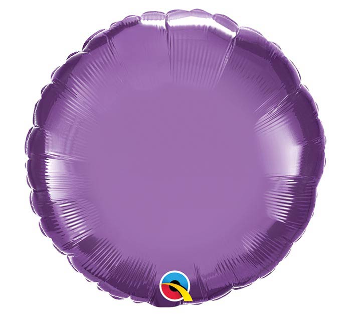18" Round Solid Chrome Purple Foil Balloon