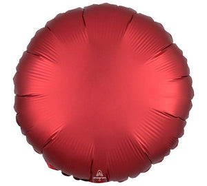 17" Round Sangria Satin Foil Balloon