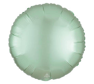 17" Round Mint Green Satin Foil Balloon