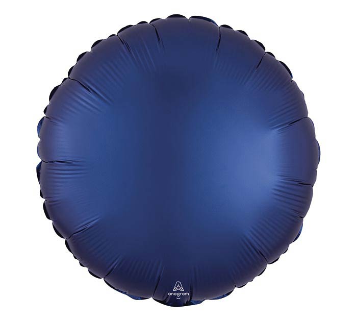 17" Round Navy Blue Satin Foil Balloon