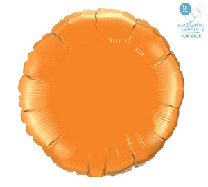 18" Round Solid Orange Foil Balloon