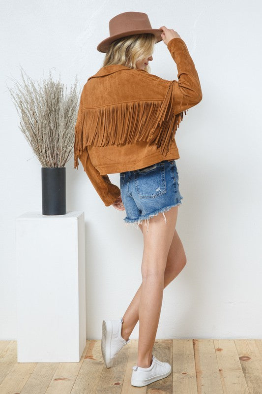 Beth Faux Suede Fringe Jacket