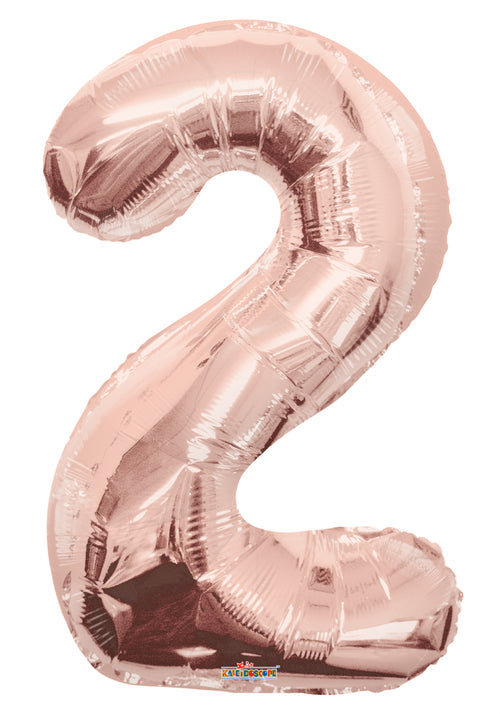 34" Jumbo Number 2 Rose Gold Foil Balloon