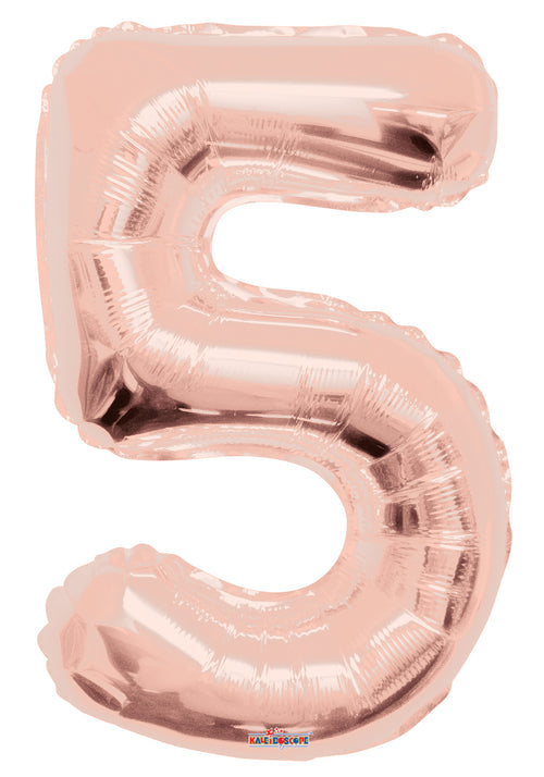 34" Jumbo Number 5 Rose Gold Foil Balloon