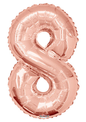 34" Number 8 Rose Gold Foil Balloon