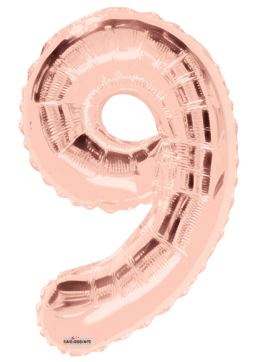 34" Jumbo Number 9 Rose Gold Foil Balloon