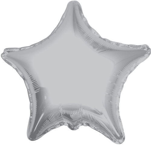 18" Star Solid Silver Foil Balloon