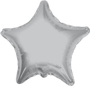 Globo de aluminio plateado macizo con forma de estrella de 18"