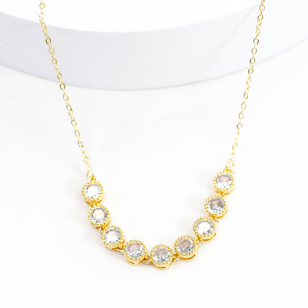 Savvy Bling - Crystal Gold Necklace