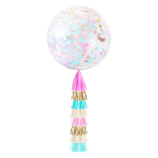Jumbo Confetti Balloon & Tassel Tail - GENDER REVEAL
