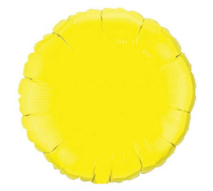 18" Round Solid Yellow Foil Balloon