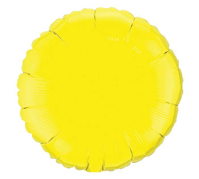 18" Round Solid Yellow Foil Balloon
