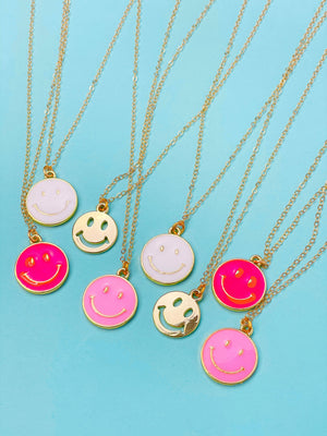 Gold/Dainty Chain Smiley Necklace