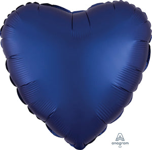 Globo de aluminio satinado azul marino con forma de corazón de 17"