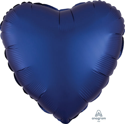 Globo de aluminio satinado azul marino con forma de corazón de 17