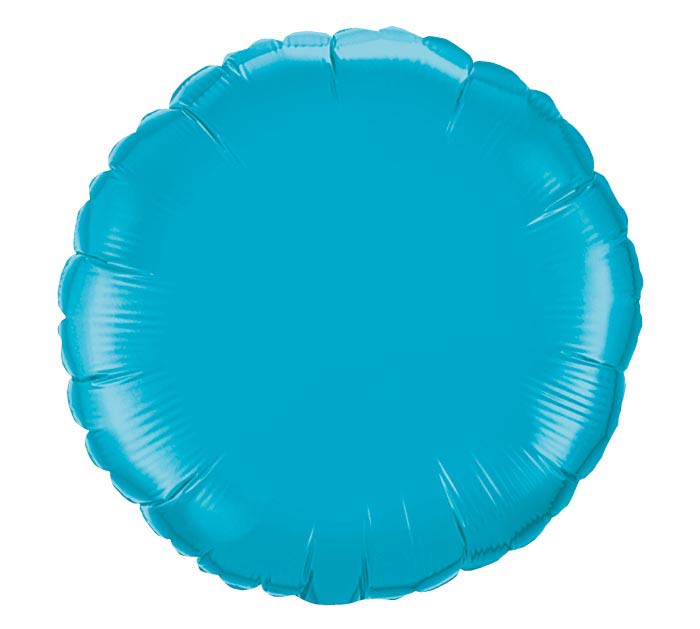 18" Round Solid Turquoise Foil Balloon