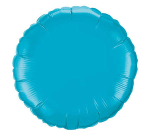18" Round Solid Turquoise Foil Balloon
