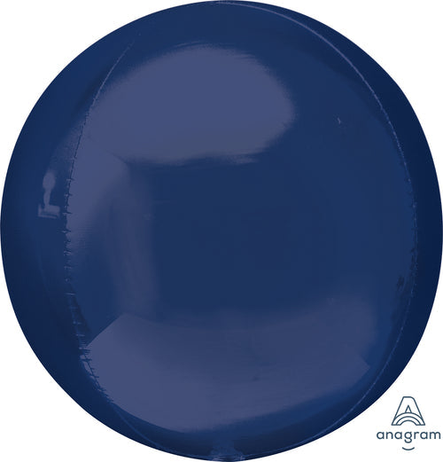 Globo de aluminio redondo Orbz azul marino de 15"
