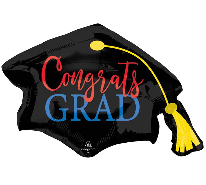 31" Congrats Grad Red Blue Foil Balloon