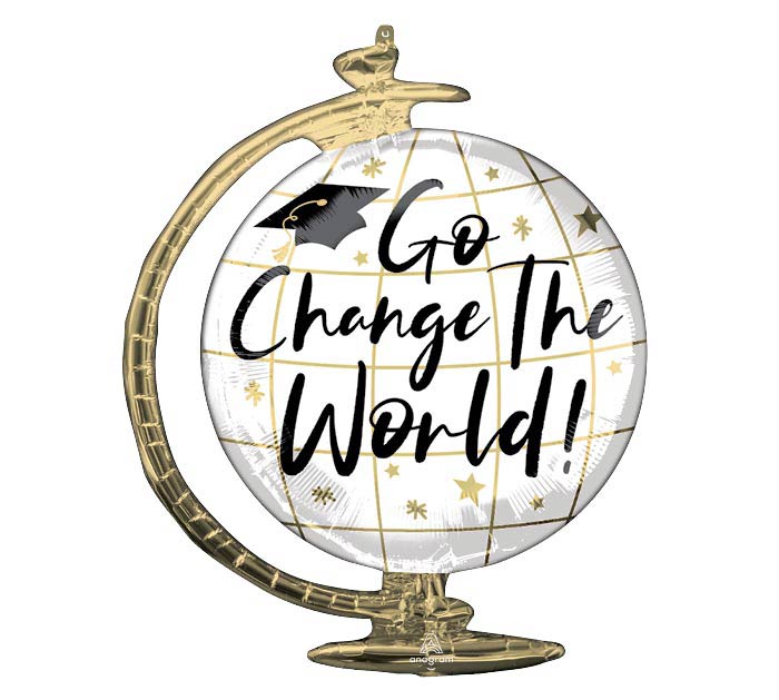 Globo de aluminio Go Change The World Globe de 23"