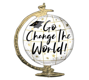 23" Go Change The World Globe Foil Balloon