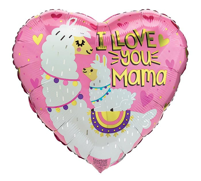Globo de aluminio con forma de corazón de 17" Te amo mamá