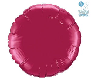 18" Round Solid Burgundy Foil Balloon