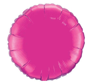 18" Round Solid Magenta Foil Balloon