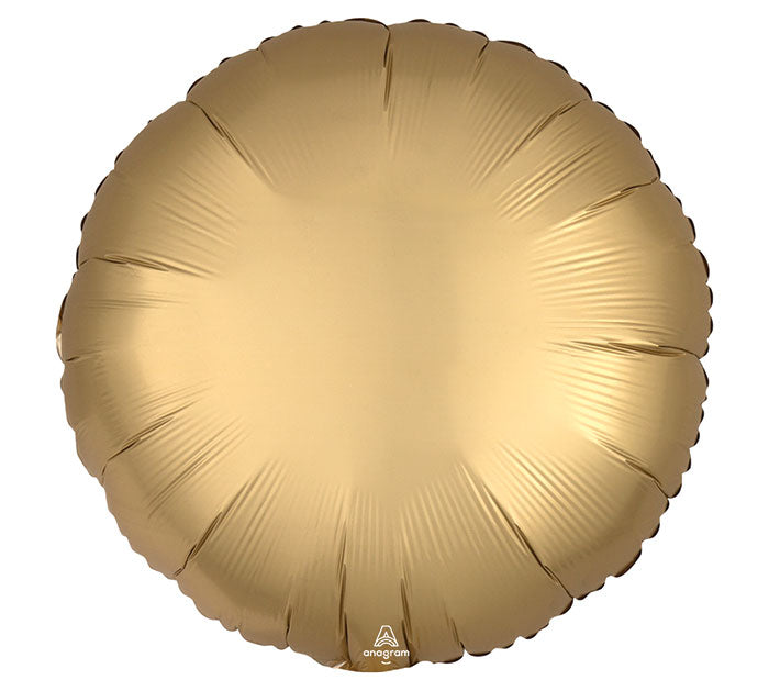17" Round Gold Sateen Satin Foil Balloon