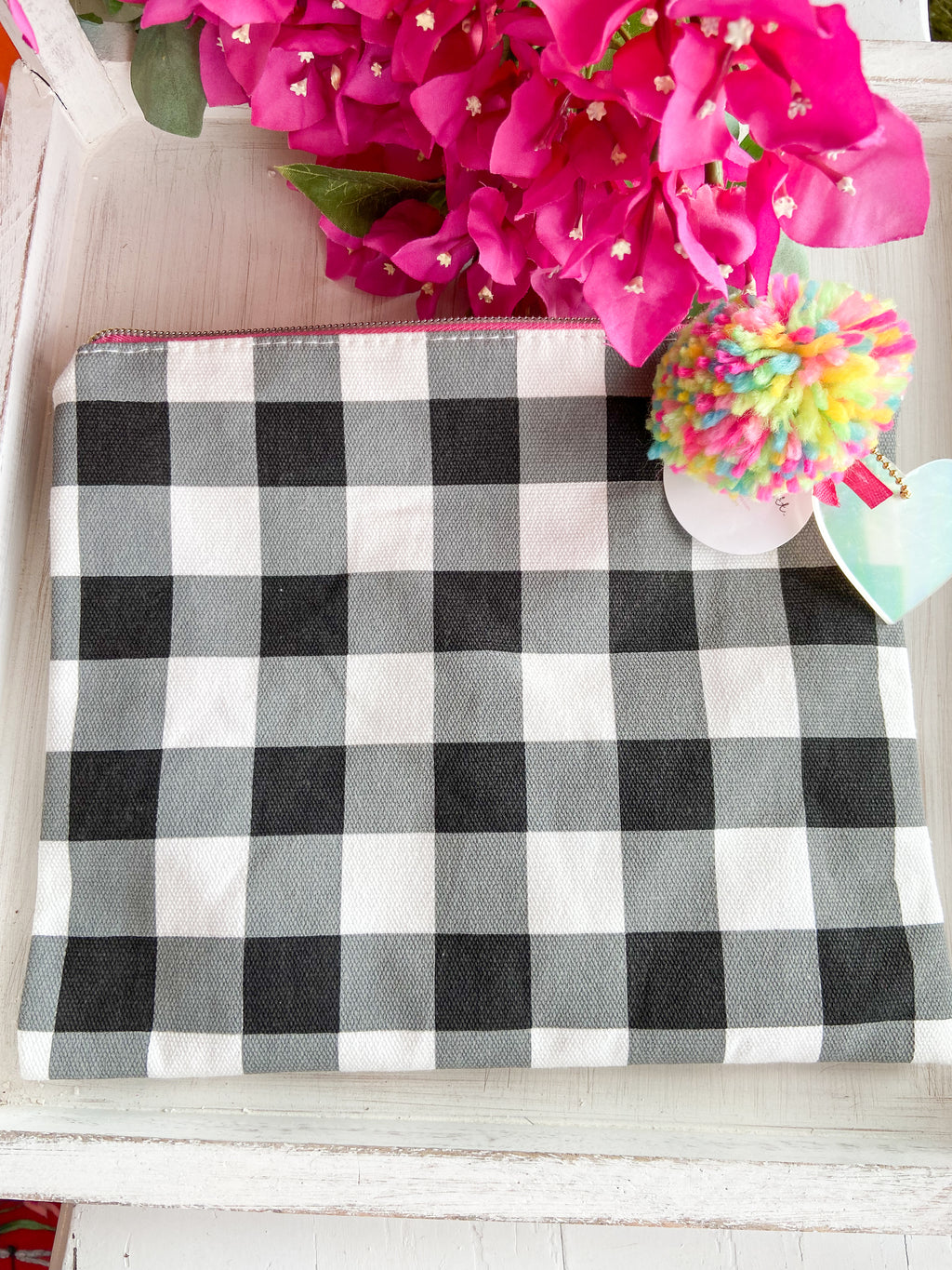 Black Gingham Pouch