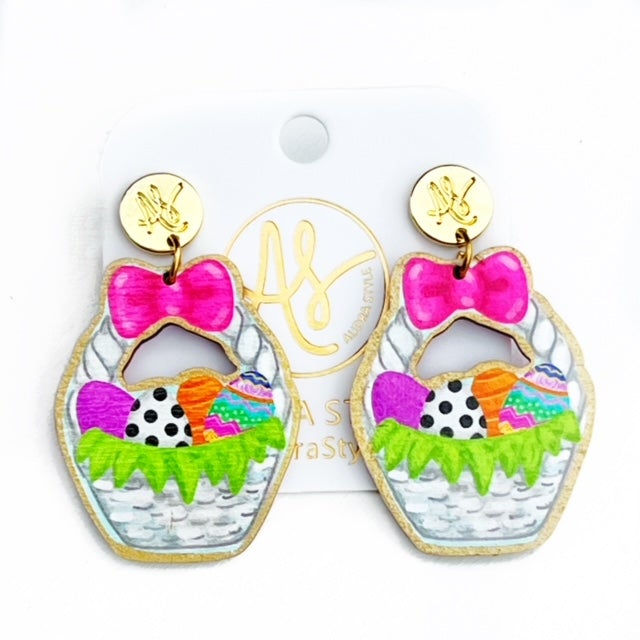 Easter Basket Dangle Earrings