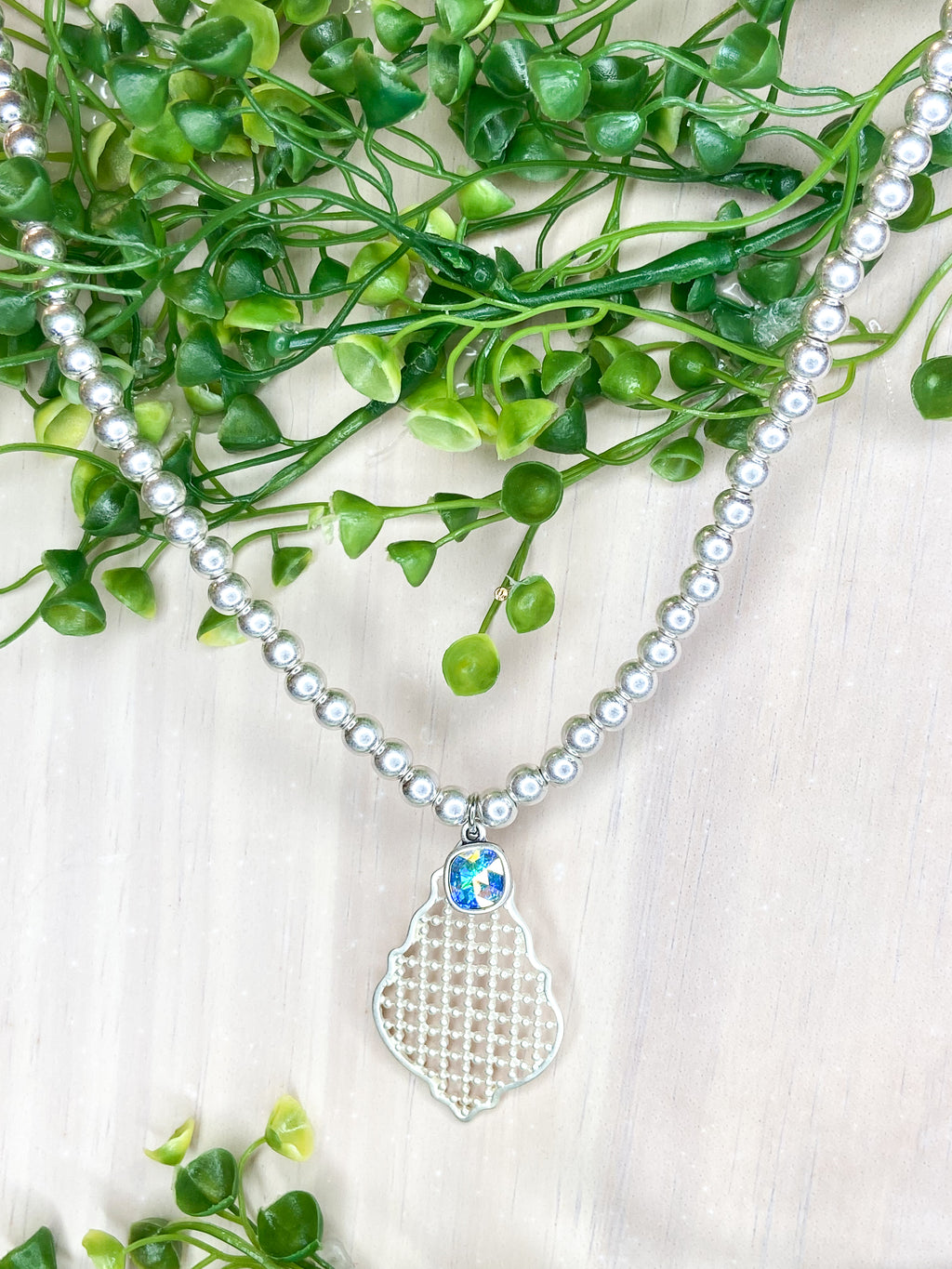 Silver Filigree Moroccan Beaded Necklace