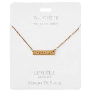 You're So Loved Daughter Bar Pendant Necklace, 20"