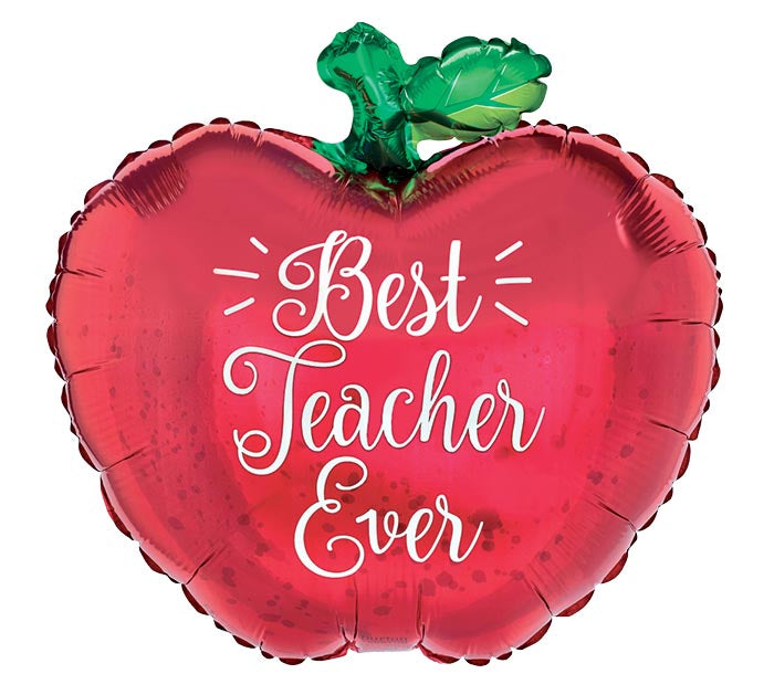 18" Best Teacher Ever Apple Foil Balloon