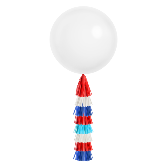 Jumbo Balloon & Tassel Tail - RED WHITE BLUE – Adelyne's Boutique & Gifts