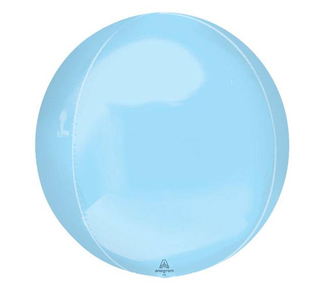 15" Round Pastel Blue Orbz Foil Balloon