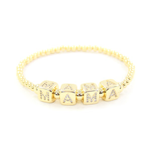 18K Mama Pave Bracelet - Extended Size