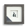 Bunny Love Wall Art Marco de madera de guijarros