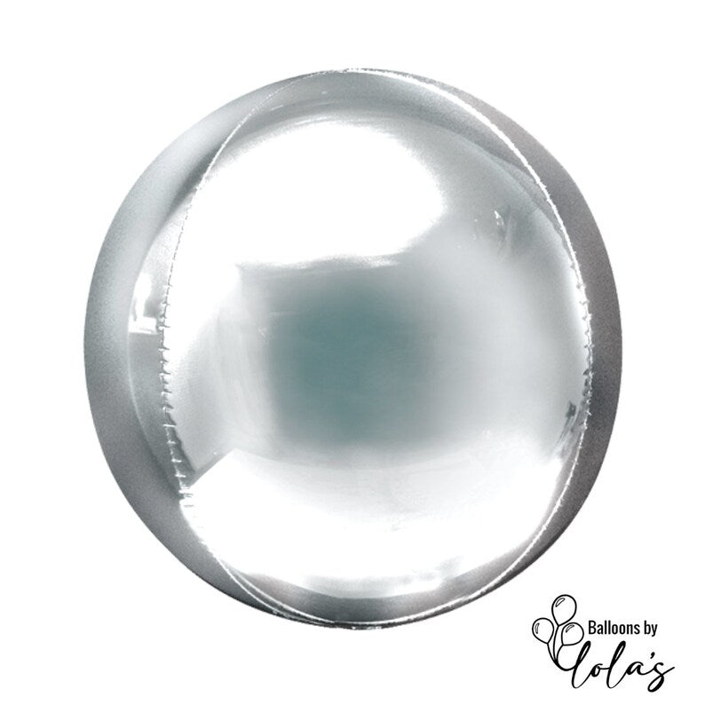 15" Round Silver Orbz Foil Balloon