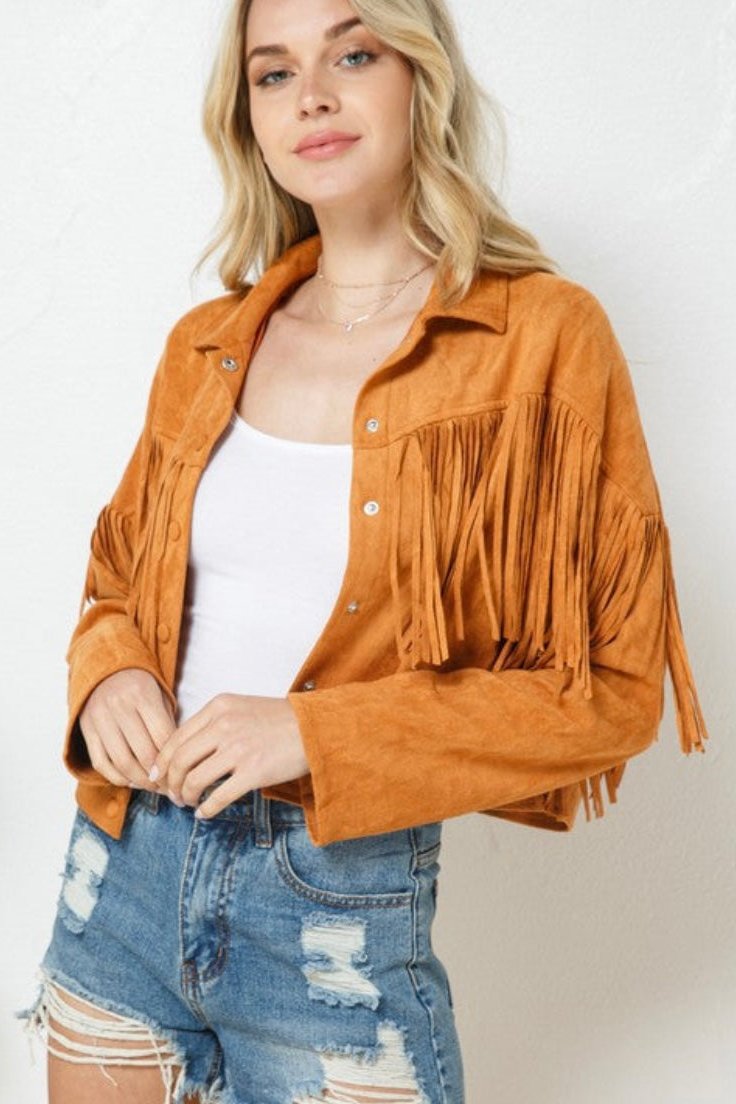 Beth Faux Suede Fringe Jacket