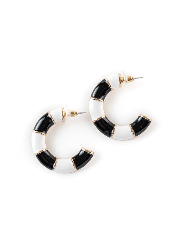 Black & White Emery Earrings
